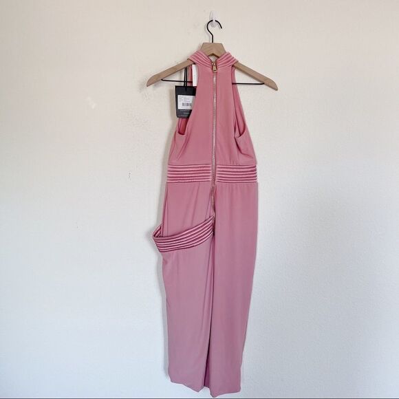 ZHIVAGO Miracle Satin-Panel Halter Midi Dress - Picture 9 of 10